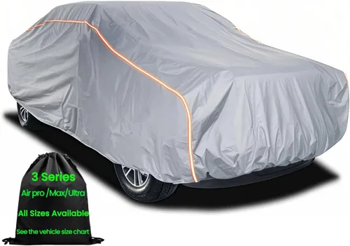 Vista 15 de Funda impermeable para automóvil deportivo, súper ligera, para todo tipo de clima, resistente a los rayos UV y a los arañazos, con cremallera