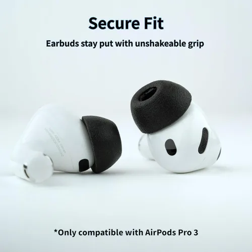 Vista 4 de Comply TrueGrip MAX Almohadillas de repuesto premium de espuma viscoelástica para Apple AirPods Pro Gen 3 Comodidad duradera, durabilidad MAX