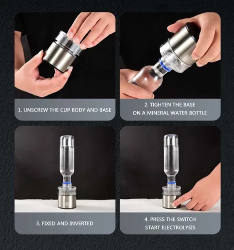 Vista 3 de Generador de agua de hidrógeno -2L de gran capacidad con temperatura constante y limpieza inteligente Máquina de agua rica en hidrógeno (1500PPB)
