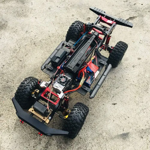 Vista 3 de KYX Racing TRX4 ABS Raptor Cuerpo Duro y Parachoques Delantero Trasero & Repuestos Rack 12.795 in Carrocería Camión Carcasa Blanca