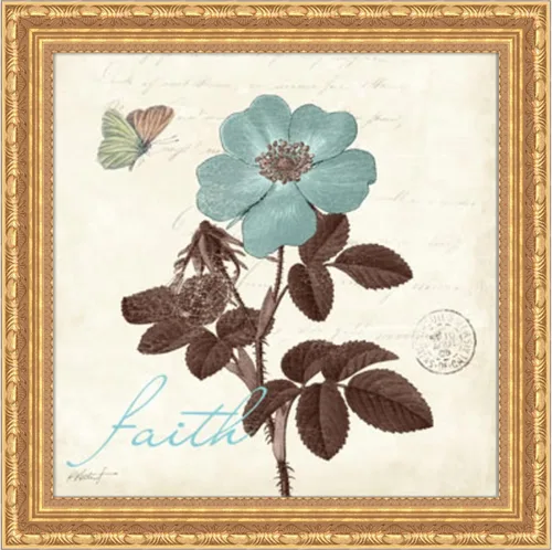 Vista 22 de Amanti Art Póster enmarcado para pared, 21 x 21 pulgadas, Touch of Blue II Faith por Katie Pertiet, póster enmarcado para decoración de pared, sala
