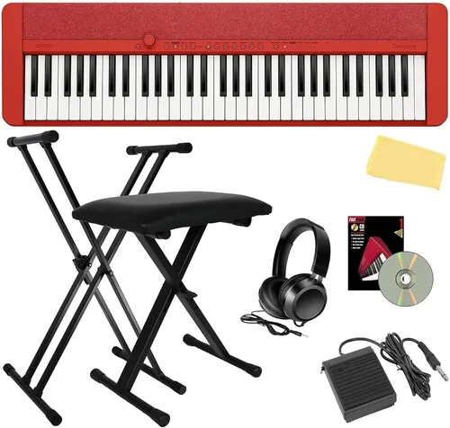 Vista 12 de Casio CT-S1 Teclado digital portátil Casiotone de 61 teclas - Rojo