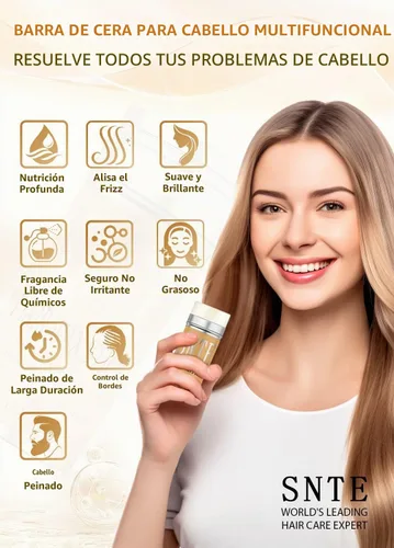 Vista 2 de Samnyte Barra de cera para el cabello Flyaway, barra domadora de cabello Fly Away para cabello de bebé, barra de acabado de cabello funciona en 3