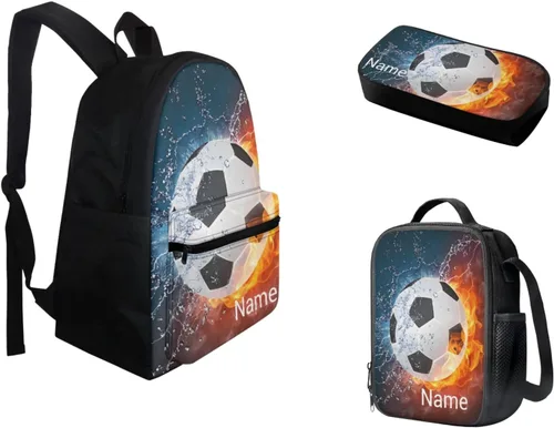 Vista 235 de FOR U DESIGNS Fuego baloncesto impreso niños escuela mochilas viaje mochila libro bolsa