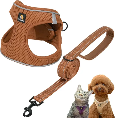 Vista 26 de BELLA & PAL Arnés de chaleco con entrada por pasos para perros pequeños y medianos, arnés para perros pequeños sin tirones con juego de correa