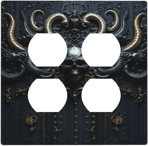 Vista 38 de Decorative Outlet Covers Blue Background White Cat Daisy Floral 2-Gang 1-Gang Wall Plate Single Toggle/Rocker Farmhouse Style Light Switch Covers