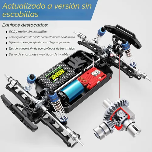 Vista 2 de HAIBOXING autos de control remoto sin escobillas a escala 1/18, rápidos, 18859A, 4WD todoterreno, camiones de control remoto 48 KM/H de velocidad