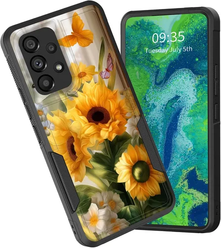 Vista 15 de Funda protectora para Galaxy A13 5G, doble capa híbrida resistente a prueba de golpes, policarbonato duro, silicona suave, TPU, funda protectora