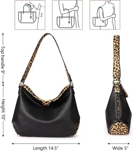 Vista 3 de Montana West Bolsos Hobo para mujer bolsos de mano y bolsos clásicos simples con asa superior