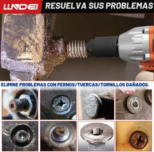 Vista 5 de LLNDEI Juego de extractor de tornillos con cabeza hexagonal, splines múltiples, extracción fácil de pernos redondeados, removedor de tornillos