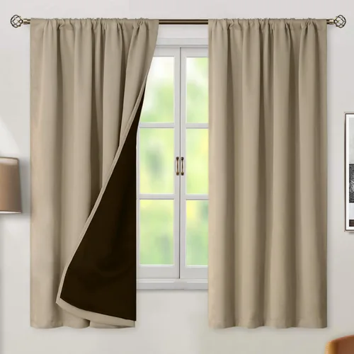 Vista 91 de BGment - Cortinas opacas para sala de estar de 63 pulgadas de largo, juego de 2 paneles, cortinas para oscurecer toda la habitación, cortinas