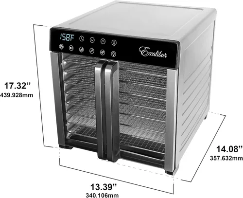 Vista 9 de Excalibur - Deshidratador de alimentos de la serie Select para cecina, frutas, verduras, hierbas, golosinas para mascotas con control de temperatura