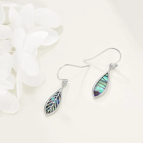 Vista 6 de YFN Aretes de plata de ley con diseño de luna, estrellahoja, pentagrama, luna creciente, estrellahoja, joyería de regalo para hombres y mujeres