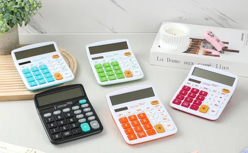 Vista 5 de Calculadora Pantalla de 12 dígitos Batería solar de doble potencia financiera dedicada gran función estándar de escritorio Calculadora de negocios