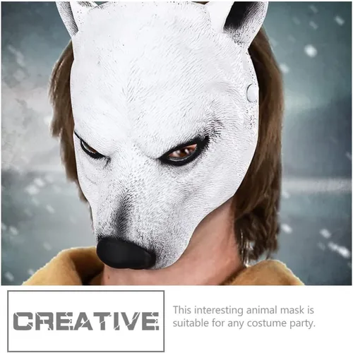 Vista 5 de VICASKY Máscaras de animales 3D adorno de cabeza de oso divertido para adultos, carnaval, Pascua, fiesta, cosplay, accesorios