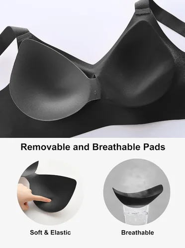 Vista 4 de Baetty Seamless Bras for Women No Underwire, Ultra Comfort Jelly Strip Wireless Bra, Adjustable Supportive Padded Bras (5474)