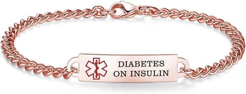 Vista 49 de Pulseras de identificación de alerta médica de 6.5 "-8.5" para mujeres, pulseras de emergencia médica de acero inoxidable, grabado gratuito