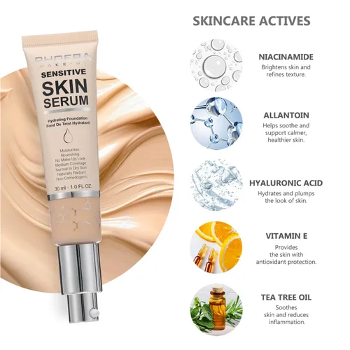 Vista 2 de PHOERA - Maquillaje de base para piel madura, arrugas con acabado natural mate para una tez impecable (N05 bronceado)