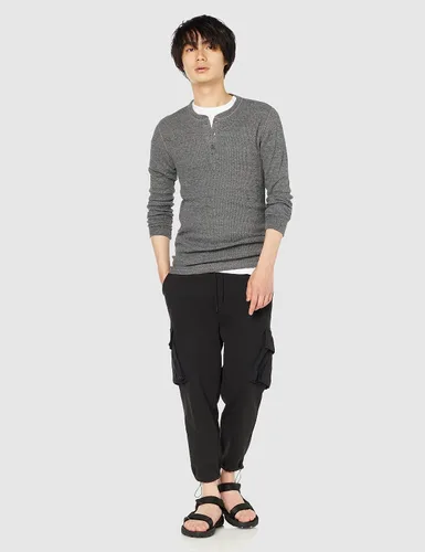 Vista 2 de Tienda Essentials Camisa Henley de manga larga ajustada para hombre