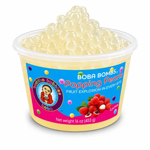 Vista 8 de Buddha Bubbles Boba - Perlas de Boba para reventar/estallar de primera calidad/Bombas de Boba / cobertura de postre (perlas de arándano)
