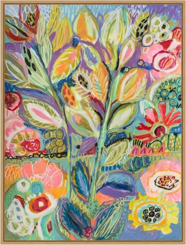 Vista 17 de Amanti Art Lienzo enmarcado para pared, 24 x 18 pulgadas, jardín de fantasía II, por Karen Fields, lienzo enmarcado para pared, arte abstracto