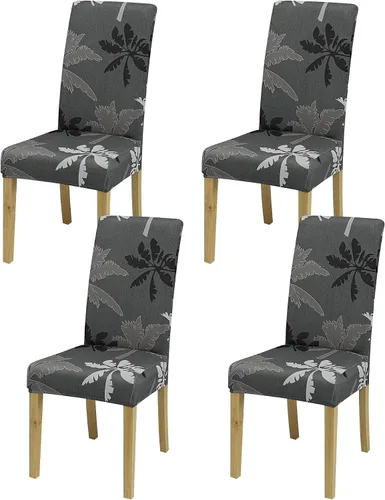 Vista 42 de Fundas para Sillas de Comedor, Juego de Fundas para Sillas de Comedor de 4 Piezas, Fundas Elásticas para Sillas de Cocina, Fundas para Sillas