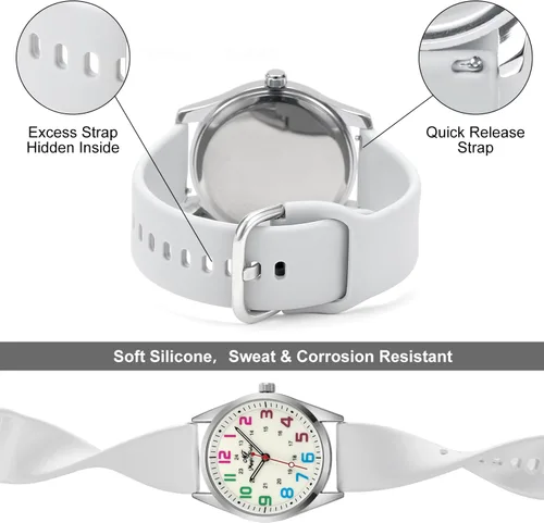 Vista 3 de Reloj de enfermera para enfermeras, médicos, profesionales médicos, estudiantes, hombres, mujeres, unisex, fácil de leer, esfera luminosa, reloj