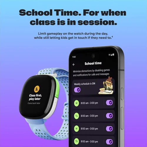 Vista 18 de Fitbit Google Ace LTE - Reloj inteligente para niños con llamadas, mensajes, GPS y juegos basados en actividades, se requiere plan de datos Ace Pass