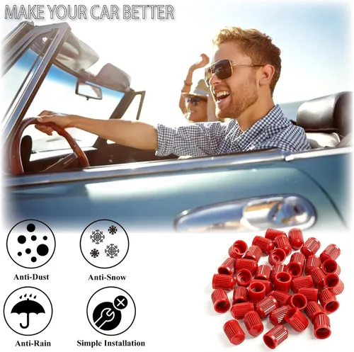Vista 40 de 10 piezas de tapas de válvula de neumático TPMS con vástago largo, tapas de válvula de rueda de plástico negro para TPMS TR20008, tapas de vástago