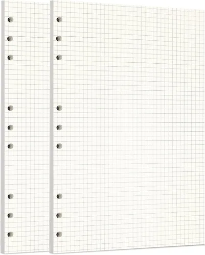 Vista 70 de Zelten 1 paquete A5 de 80 hojas/160 páginas 4 en 1 rayado cuadrado punteado en blanco hojas sueltas perforadas papel de repuesto de papel
