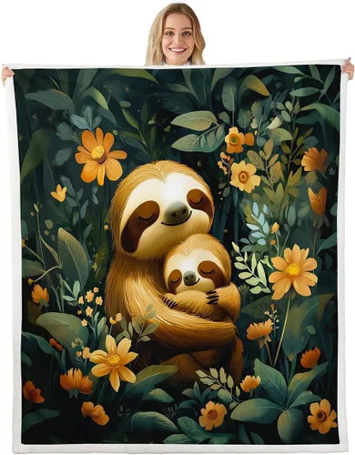 Vista 18 de Manfei Cute Cat Kids Throw Blanket Flower Heart Print Fuzzy Blanket for Boy Girls Room Decor, Kawaii Animal Theme Blanket for Bed Couch Sofa, Soft