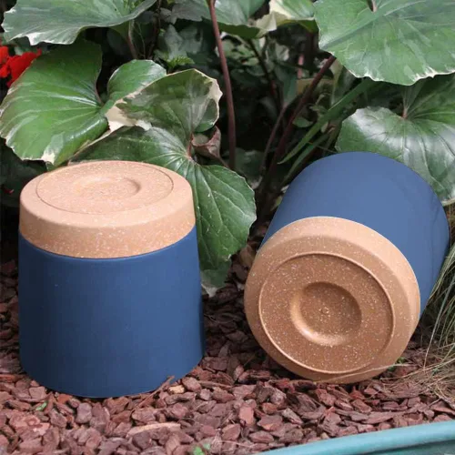 Vista 6 de ZMTECH Macetas para plantas, juego de 6 macetas de plástico de riego automático de 6.5 pulgadas con orificio de drenaje y platillo, maceta