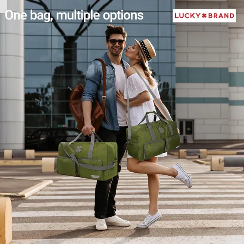 Vista 3 de Lucky - Bolsas de lona de viaje, bolsa de gimnasio, bolsa de viaje y bolsa de lona grande para hombres, bolsas plegables de fin de semana