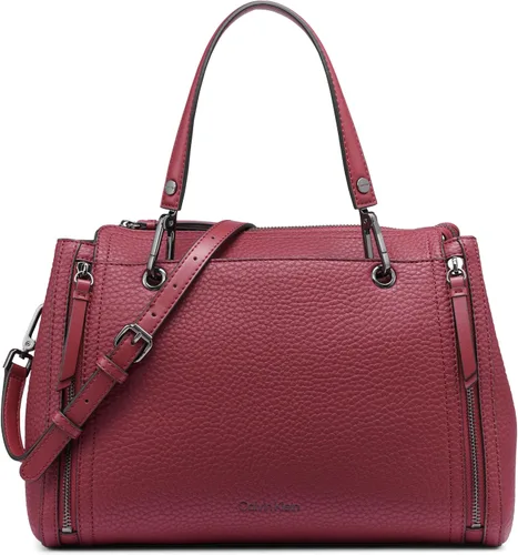 Vista 7 de Calvin Klein Bolso de organización novedoso Bubble Lamb Logotipo de almendra/gris pardo/blanco
