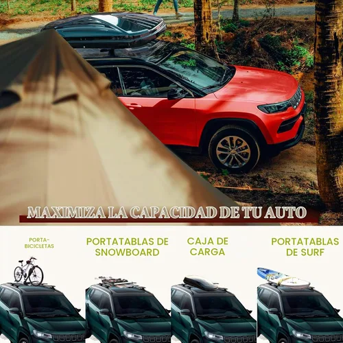 Vista 8 de KINGGERI Barras Transversales de Techo de Carga Pesada 220lbs Compatibles con Jeep Compass 2018-2025, Barras de Aluminio para Techo, Portaequipajes