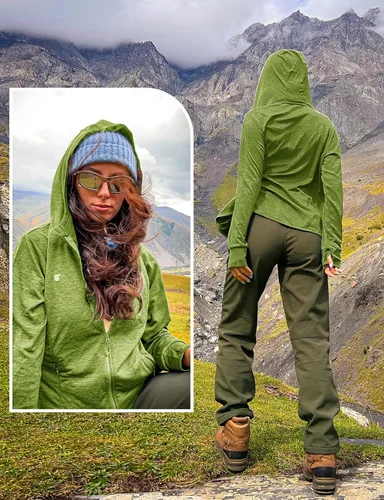 Vista 22 de TBMPOY Chaquetas con capucha y protección solar UPF 50+ para mujer, ligeras, de manga larga, para senderismo, exteriores, con cremallera completa
