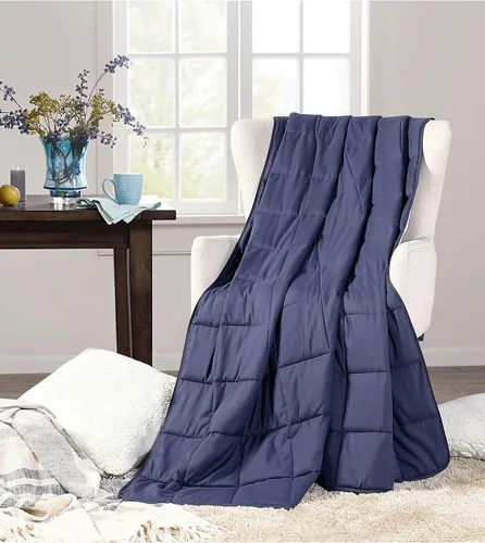 Vista 9 de Dearfoams Manta con peso de piel sintética súper suave, 12 libras, marrón, 48 x 72 pulgadas