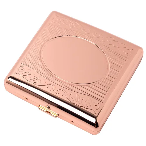 Vista 11 de Caja de cigarrillos de metal, para mujeres y hombres, clip de resorte portátil de doble cara, capacidad para cigarrillos de 18-20 de 3.937 in (negro)