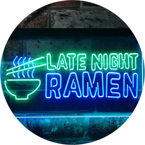 Vista 20 de ADVPRO Letrero de neón LED de doble color para ramen japonés de ramen, azul y rojo, 12 "x 8.5" st6s32-i3305-br