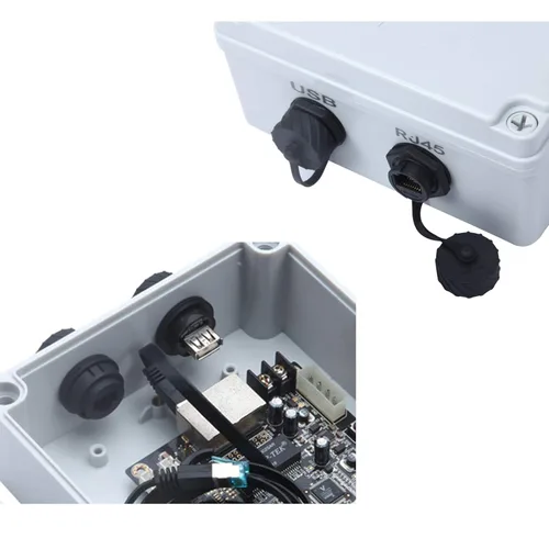 Vista 4 de Acoplador RJ45 impermeable, conector Ethernet Cat 6 empalmes para exteriores, hembra a hembra, montaje en panel, adaptador de acoplador de cable LAN