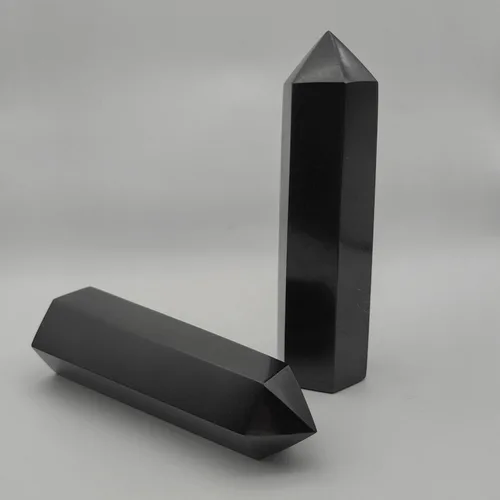 Vista 6 de Torre de turmalina negra con 6 facetas de cristal curativo Varita de 0.5 a 1 libras para meditación, colección Reiki, decoración del hogar