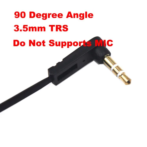 Vista 2 de Cable plano de audio de extensión TRS Jack de 5.9 in 1/8 de pulgada y 0.138 in, paquete de 2, ángulo de 90 grados de 0.138 in, enchufe estéreo de 3