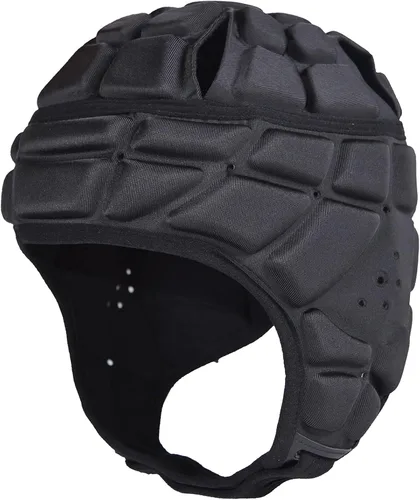 Vista 4 de Hobrave Casco de fútbol con bandera acolchada suave para niños y jóvenes