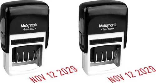 Vista 24 de MaxMark 2000 Dater - Sello de fecha autoentintado, color negro, paquete de 2