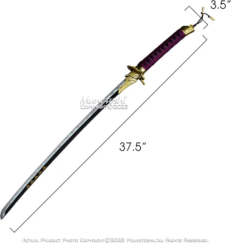 Vista 3 de 38" Amenoma Kageuchi de acero inoxidable Katana Samurai Sword Impact Video Game Prop