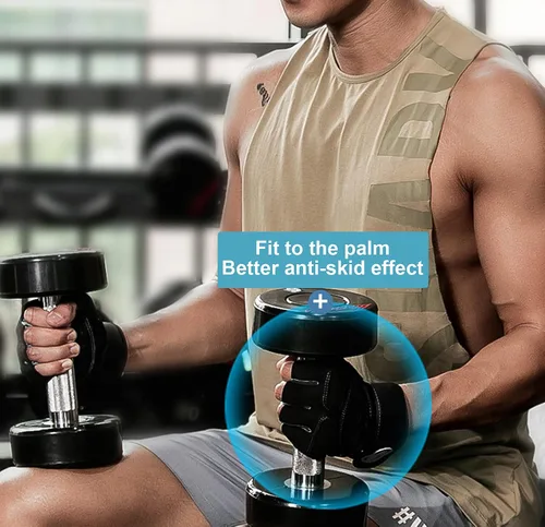 Vista 5 de SUJAYU Guantes de entrenamiento, guantes de gimnasio para hombres, muñequeras para levantamiento de muñecas, guantes para entrenamiento, guantes