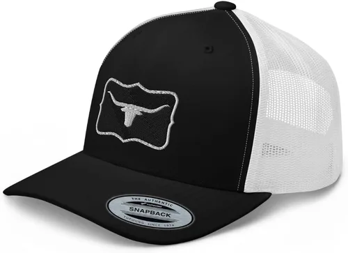 Vista 6 de Amarillo Western Rodeo Trucker Hat Cowboy Mid Crown Curved Bill Ranch Cap