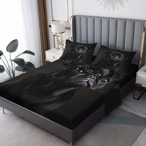 Vista 50 de Juego de sábanas tamaño individual: sábanas y fundas de almohada, sábanas y fundas de almohada, microfibra suave y bolsillo profundo y patrón sin