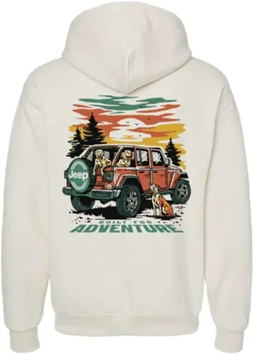 Vista 2 de Jeep Sudadera con capucha con capucha y logotipo de perros de aventura