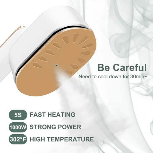 Vista 4 de Mini vaporizador de ropa vapor hierro 2 en 1 Rotatable 180 grados Handheld Steam Iron (Blanco)